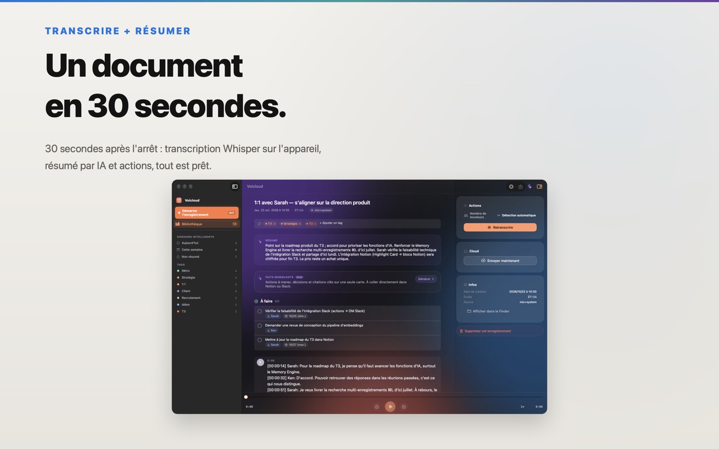 Transcription et résumé