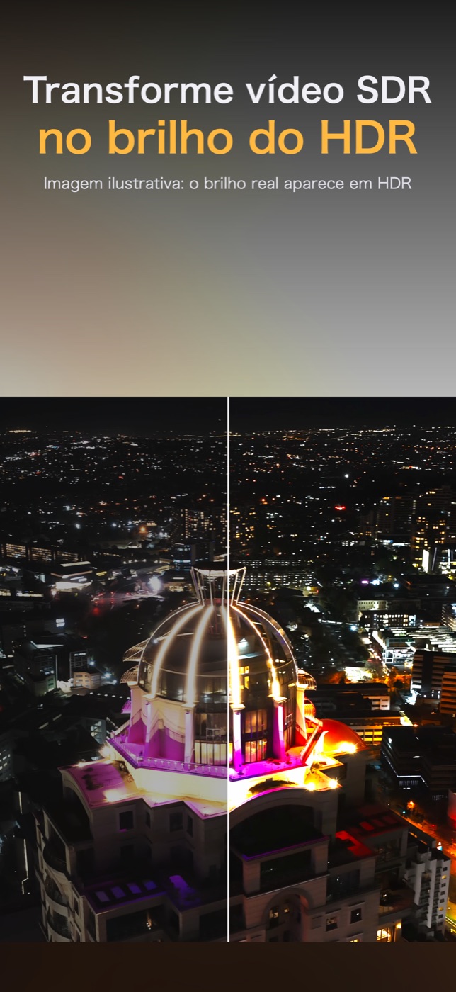 Vídeo SDR exibido com brilho HDR